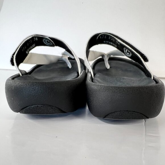 Sz 38EU Wolky Tahiti White Leather Slip On Flip Flop Thong Sandals - Picture 8 of 15